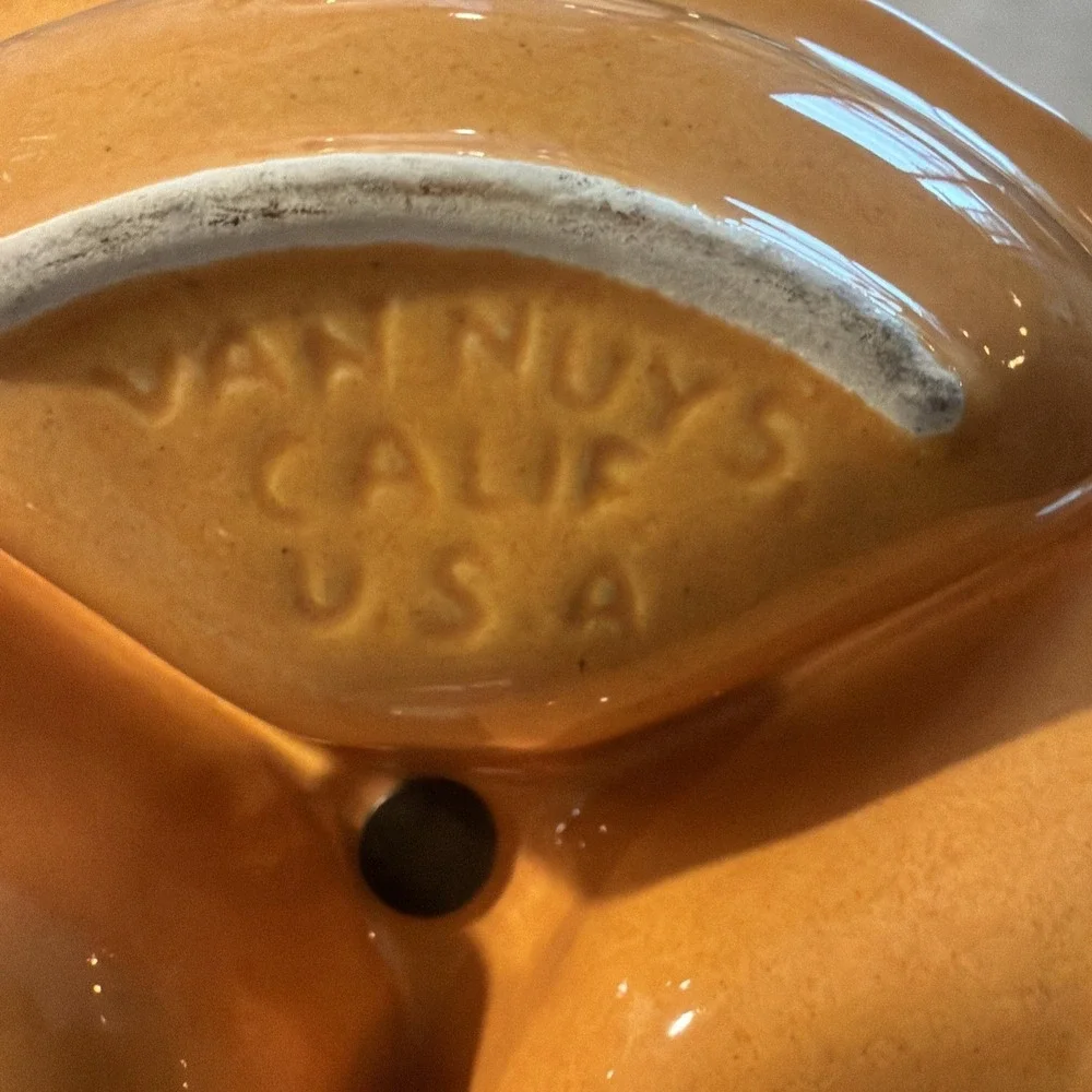Vintage Mid Century Calif USA 267 Pottery Lazy Susan Condiment Snack Bowl Dish 1
